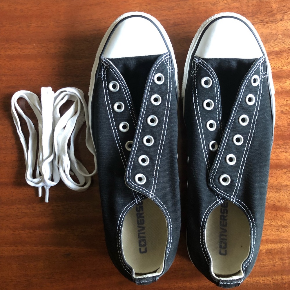 Converse low top, black, W10/M8.  Great condition